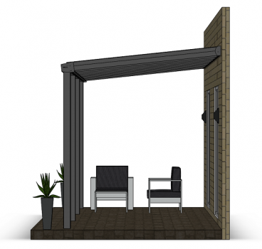 Preview: Überdachung mit 16 mm Polycarbonat, 9 x 2,5 m